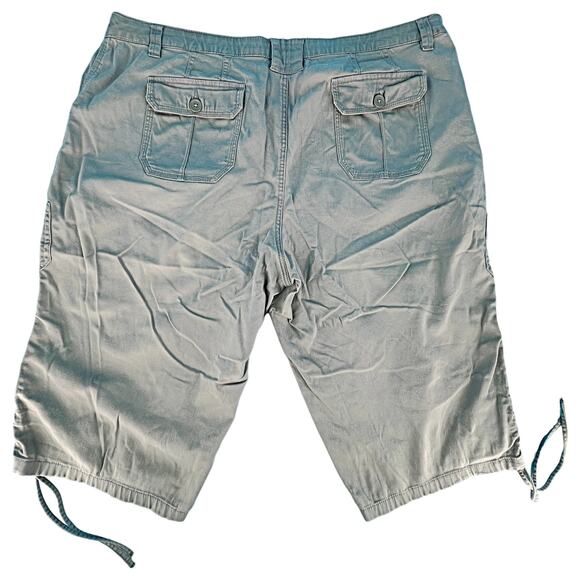 Cato Woman Capri Drawstring Hem Pants Pockets Plus Size 20W 98% Cotton Gray - Picture 2 of 15